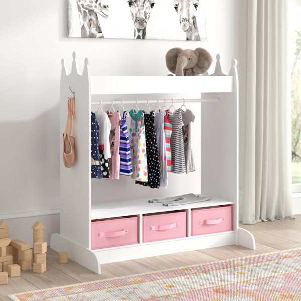 Haught 37.4 Wide Kids Armoire with Mirror